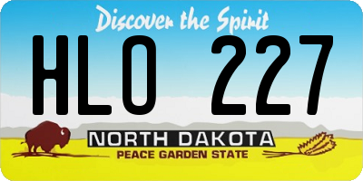 ND license plate HLO227