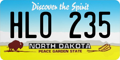 ND license plate HLO235