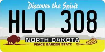 ND license plate HLO308