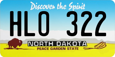 ND license plate HLO322