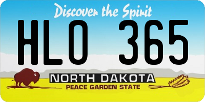 ND license plate HLO365
