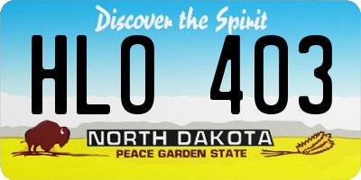 ND license plate HLO403