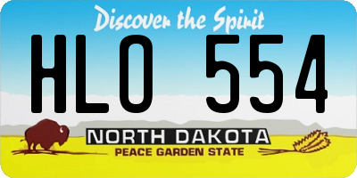 ND license plate HLO554
