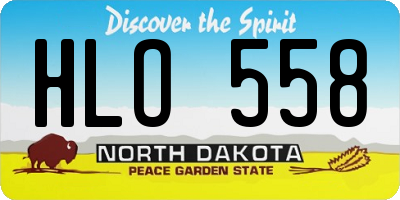 ND license plate HLO558