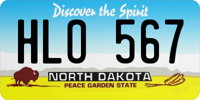 ND license plate HLO567