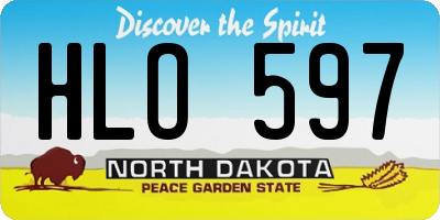 ND license plate HLO597