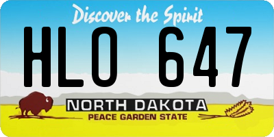 ND license plate HLO647