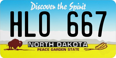 ND license plate HLO667