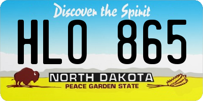 ND license plate HLO865