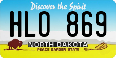 ND license plate HLO869