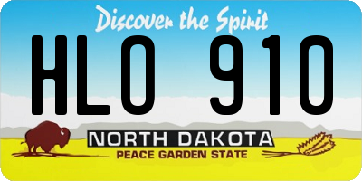 ND license plate HLO910