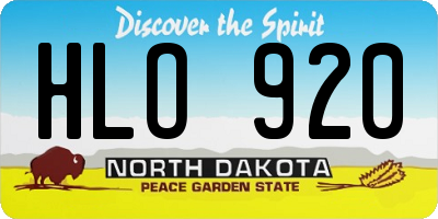 ND license plate HLO920
