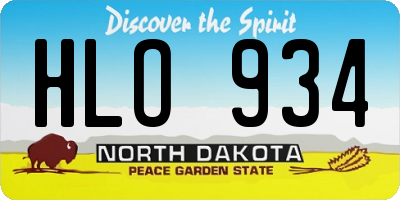 ND license plate HLO934