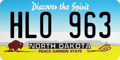 ND license plate HLO963