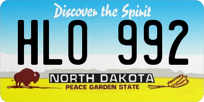 ND license plate HLO992
