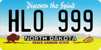 ND license plate HLO999