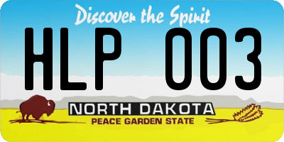 ND license plate HLP003