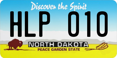 ND license plate HLP010