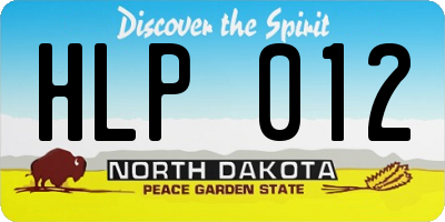 ND license plate HLP012