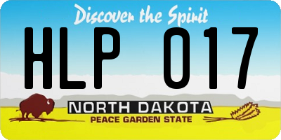 ND license plate HLP017