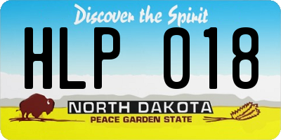 ND license plate HLP018