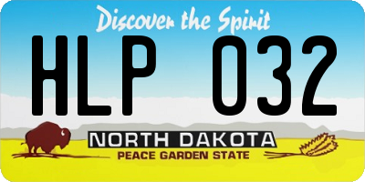 ND license plate HLP032