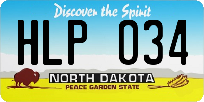 ND license plate HLP034