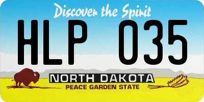 ND license plate HLP035