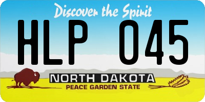 ND license plate HLP045