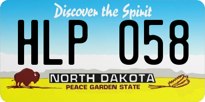 ND license plate HLP058