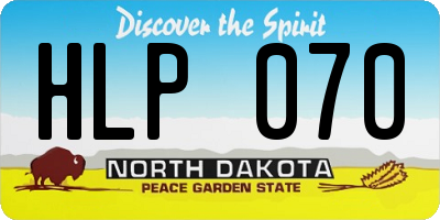 ND license plate HLP070