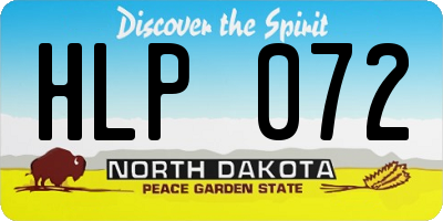 ND license plate HLP072