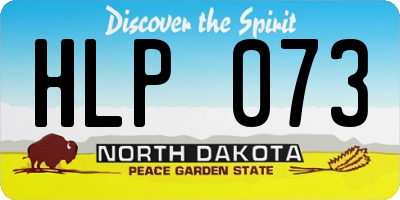 ND license plate HLP073