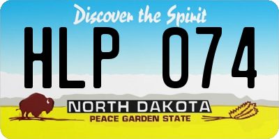 ND license plate HLP074