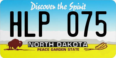 ND license plate HLP075
