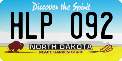 ND license plate HLP092