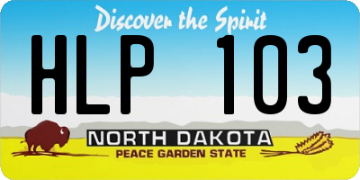ND license plate HLP103