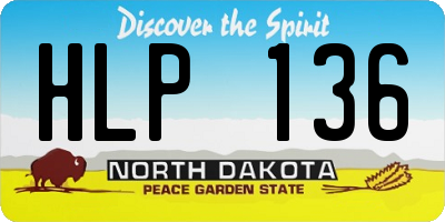 ND license plate HLP136