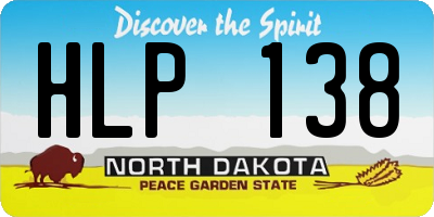 ND license plate HLP138