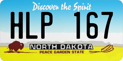 ND license plate HLP167