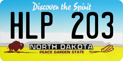 ND license plate HLP203