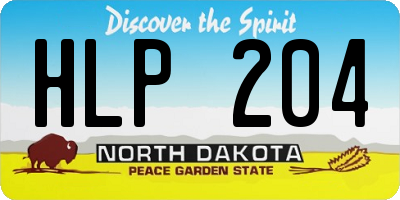 ND license plate HLP204