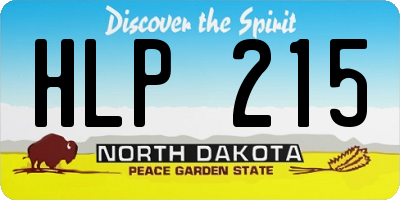 ND license plate HLP215