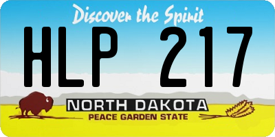 ND license plate HLP217