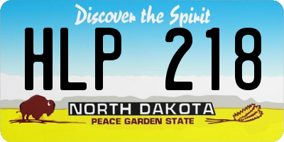 ND license plate HLP218