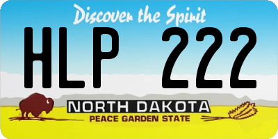 ND license plate HLP222
