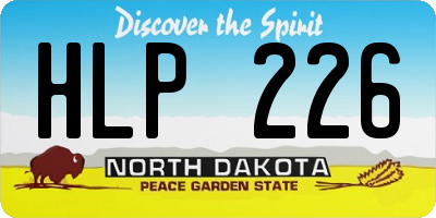 ND license plate HLP226