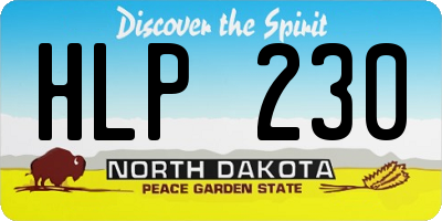 ND license plate HLP230