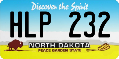 ND license plate HLP232