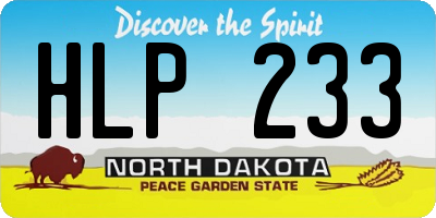 ND license plate HLP233